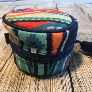 🆕 3/$20 Round mini cosmetic bag. Polyester/canvas